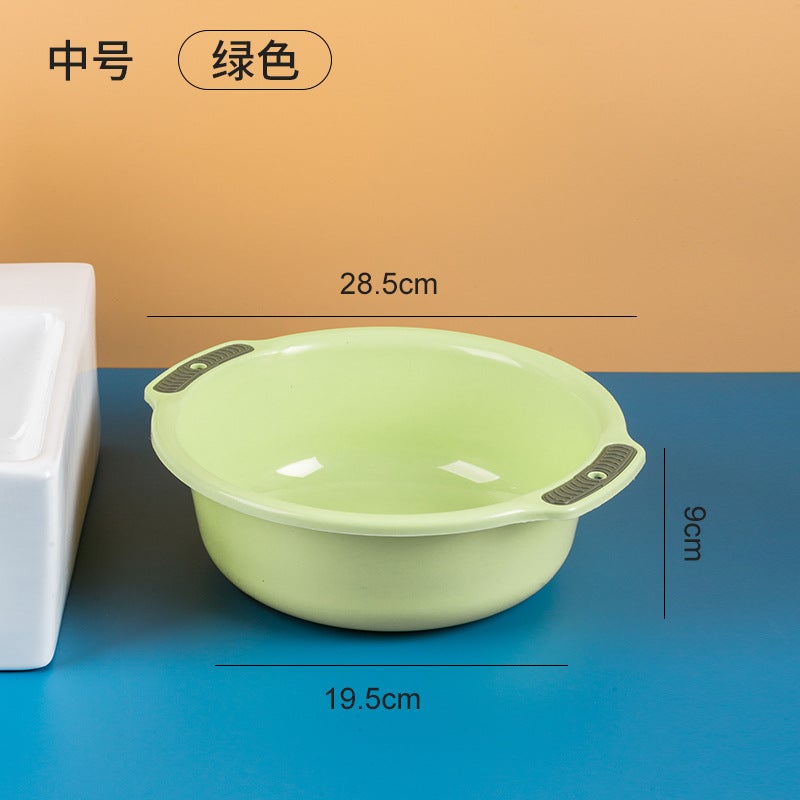Basin For Home Use, Vegetable Washing Basin, Double-Handle Plastic Basin, Foot Washing Basin For Student Dormitory, Storage Basin, Large Capacity Household Basin - Image 1